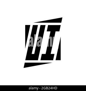 Monogramma UI Logo con modello di design moderno isolato su sfondo bianco Illustrazione Vettoriale