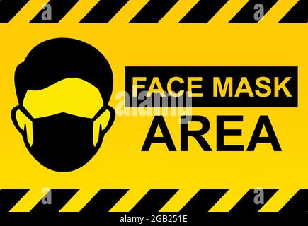 Modello vettoriale per la progettazione del logo dell'area della maschera facciale Illustrazione Vettoriale