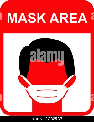 Modello vettoriale per la progettazione del logo dell'area della maschera facciale Illustrazione Vettoriale