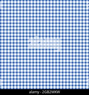 Blue Gingham Pattern sfondo. Texture da plaid, tovaglie, abiti e altri prodotti tessili, illustrazione vettoriale Illustrazione Vettoriale