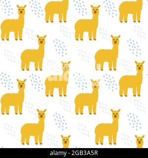 Simpatico motivo senza giunture lama su sfondo bianco illustrazione vettoriale. Illustrazione Vettoriale
