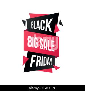 Adesivo Black friday. Grande vendita di banner di design. Illustrazione vettoriale. Illustrazione Vettoriale