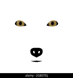 Silhouette di museruola Arctic Fox. Emblema di animali selvatici. Design minimalista. Illustrazione vettoriale. Illustrazione Vettoriale