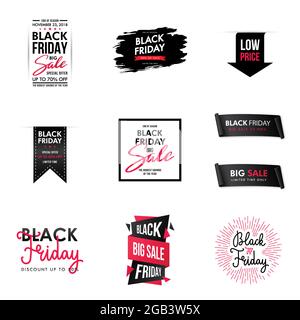 Vendita banner design, elementi grafici e scritte. Grande set di moderni banner promozionali e di sconto. Elemento pubblicitario. Vendita banner collezione. Vect Illustrazione Vettoriale