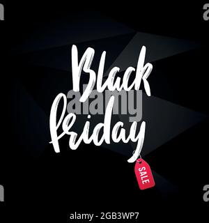 Black Friday Pubblicità banner design. Striscione con lettere. Illustrazione vettoriale. Illustrazione Vettoriale