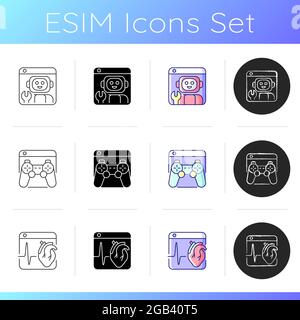 Set di icone per piattaforme digitali Illustrazione Vettoriale