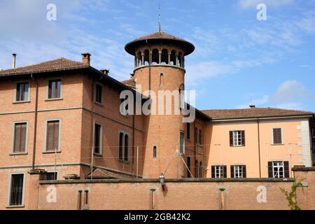Volpedo, città storica sulle colline di Tortona, Piemonte, Italia. Vecchi edifici Foto Stock