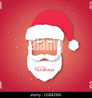 Avatar Babbo Natale. Stile arte della carta. Illustrazione di Natale. Illustrazione Vettoriale
