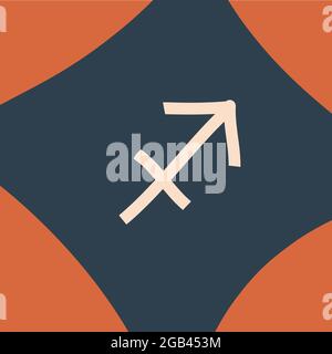 Grafico astrologico astratto vettoriale disegnato a mano semplice astrologia illustrazione celestiale arte con collage moderno artistico stampa contemporanea modello di boho Illustrazione Vettoriale