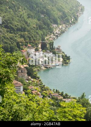 Swizterland: Figino sulle rive del Lago di Lugano Foto Stock