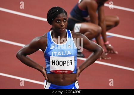 Tokyo, Japon. 02 agosto 2021. Gloria Hooper (ITA) compete sulla semifinale femminile di 200m durante i Giochi Olimpici Tokyo 2020, Atletica, il 2 agosto 2021 allo Stadio Olimpico di Tokyo, Giappone - Foto Yoann Cambefort/Marti Media/DPPI Credit: DPPI Media/Alamy Live News Foto Stock