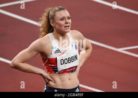 Tokyo, Japon. 02 agosto 2021. Beth Dobbin (GBR) compete sulla semifinale femminile di 200m durante i Giochi Olimpici di Tokyo 2020, Atletica, il 2 agosto 2021 allo Stadio Olimpico di Tokyo, Giappone - Foto Yoann Cambefort/Marti Media/DPPI Credit: DPPI Media/Alamy Live News Foto Stock