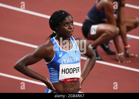 Tokyo, Japon. 02 agosto 2021. Gloria Hooper (ITA) compete sulla semifinale femminile di 200m durante i Giochi Olimpici Tokyo 2020, Atletica, il 1 agosto 2021 allo Stadio Olimpico di Tokyo, Giappone - Foto Yoann Cambefort/Marti Media/DPPI Credit: DPPI Media/Alamy Live News Foto Stock