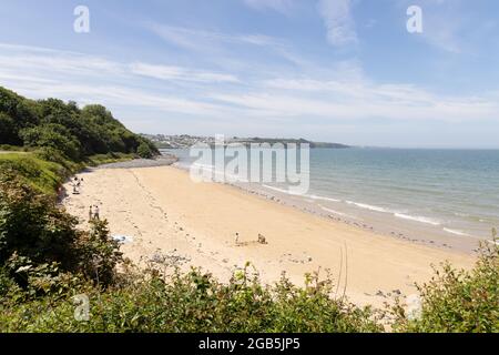 Wales Beach; Benlech Beach, sulla costa di Anglesey vicino a Red Wharf Bay, Anglesey Wales UK Foto Stock