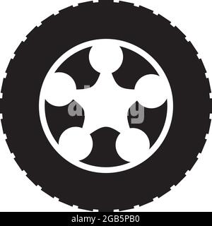 Modello vettoriale per il design del logo degli pneumatici per auto Illustrazione Vettoriale