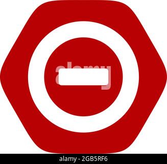 Modello vettoriale di progettazione del logo del segno di stop Illustrazione Vettoriale