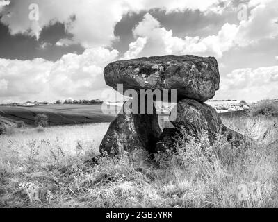 Il Devil's Den vicino a Marlborough nel Wiltshire, sparato a infrarossi. Foto Stock