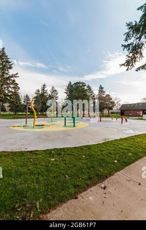 Auburn Rotary Water Playground a Les Gove Park in Auburn, Washington. Foto Stock