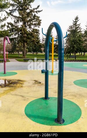 Auburn Rotary Water Playground a Les Gove Park in Auburn, Washington. Foto Stock