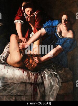 Judith e Holofernes di Artemisia Gentileschi (1593-1656), olio su tela, c.1612-13 Foto Stock
