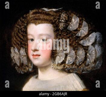 María Teresa (1638–1683), Infanta di Spagna di Diego Velazquez (1599-1660), olio su tela, 1651-54 Foto Stock