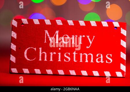 Natale concetto con decorazione e bokeh lighs sfondo Foto Stock