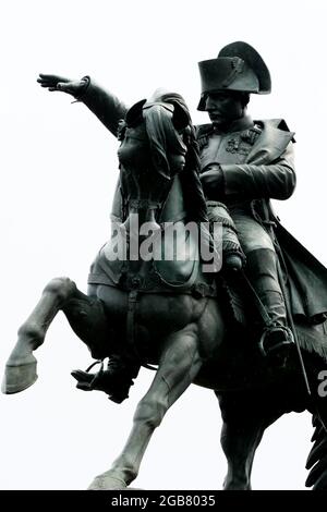 Statua equestre di Napoleone, Cherbourg, dipartimento della Manica, Cotentin, Normandia, Francia Foto Stock