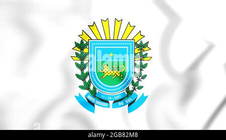 3D Mato Grosso do sul Governatore Coat of Arms, Brasile. Illustrazione 3D. Foto Stock