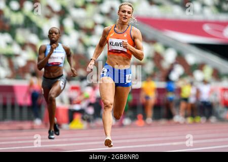 TOKYO, GIAPPONE - 3 AGOSTO: Lieke Klaver dei Paesi Bassi in gara sui 400m Round 1 delle Donne durante i Giochi Olimpici di Tokyo 2020 allo Stadio Olimpico il 3 agosto 2021 a Tokyo, Giappone (Foto di Andy Astfalck/Orange Pictures) NOCNSF ATLETIEKUNIE Credit: Orange Pics BV/Alamy Live News Foto Stock