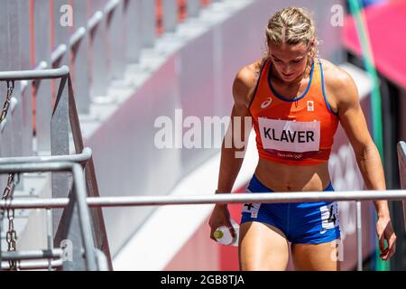TOKYO, GIAPPONE - 3 AGOSTO: Lieke Klaver dei Paesi Bassi in gara sui 400m Round 1 delle Donne durante i Giochi Olimpici di Tokyo 2020 allo Stadio Olimpico il 3 agosto 2021 a Tokyo, Giappone (Foto di Ronald Hoogendoorn/Orange Pictures) NOCNSF ATLETIEKUNIE Credit: Orange Pics BV/Alamy Live News Foto Stock