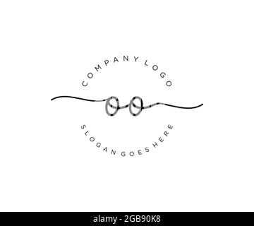 OO Monogramma di bellezza e logo femminile elegante design, scritta a mano logo di firma iniziale, matrimonio, moda, floreale e botanico con creativo Illustrazione Vettoriale