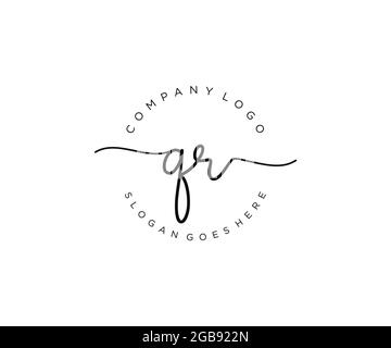 QR monogramma di bellezza del logo Femminile e design elegante del logo, logo di scrittura a mano della firma iniziale, matrimonio, moda, floreale e botanico con creativo Illustrazione Vettoriale