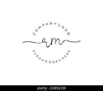 RM monogramma di bellezza con logo femminile e design elegante con logo, logo scritto a mano della firma iniziale, matrimonio, moda, floreale e botanico con creatività Illustrazione Vettoriale