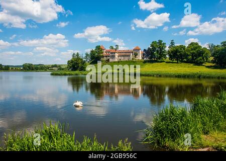 Il castello di Svirzh, Oblast di Lviv, Ucraina Foto Stock