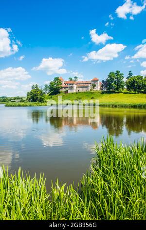Il castello di Svirzh, Oblast di Lviv, Ucraina Foto Stock