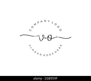 Vo Monogramma di bellezza del logo femminile e design elegante del logo, logo di scrittura a mano della firma iniziale, matrimonio, moda, floreale e botanico con creativo Illustrazione Vettoriale