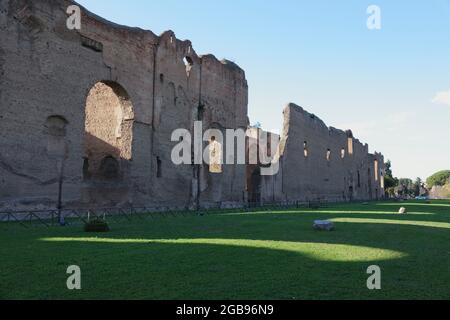 Rovine di antiche terme Antoninianae. Terme di Caracalla, Terme di Caracalla, Roma, Lazio, Italia Foto Stock