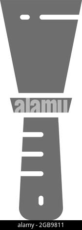 Coltello per stucco, spatola, icona grigia per pittura. Illustrazione Vettoriale