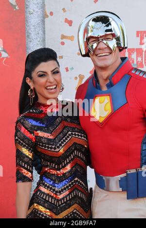 Shay Shariatzadeh, John cena alla Premiere 'The Suicide Squad' tenutasi al Regency Village Theatre di Los Angeles, CA, 2 agosto 2021. Photo credit: Joseph Martinez / PictureLux Foto Stock