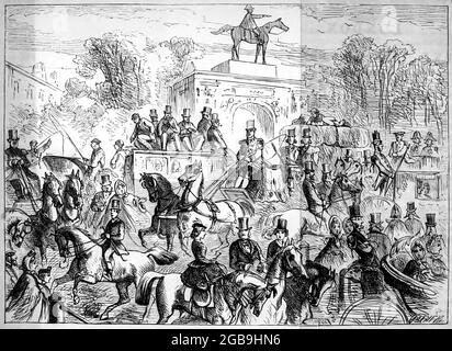 Hyde Park Corner tratto dal libro ' Londra e dintorni : una guida pratica alla metropoli e alle sue vicinanze, illustrata da mappe, piani e viste ' di Adam e Charles Black pubblicato a Edimburgo da A. & C. Black 1862 Foto Stock