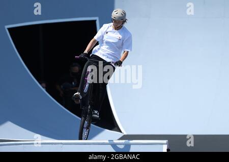 Minato Oike (JPN), 1 AGOSTO 2021 - Ciclismo : finale del Parco delle Donne durante i Giochi Olimpici di Tokyo 2020 al Parco Sportivo Urbano Ariake di Tokyo, Giappone. (Foto di YUTAKA/AFLO SPORT) Foto Stock