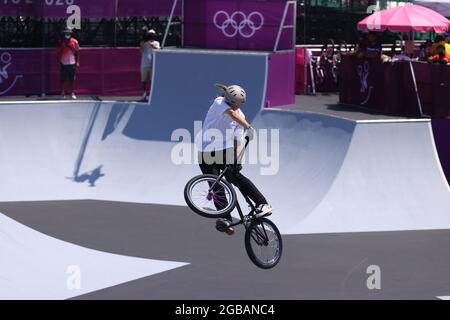 Minato Oike (JPN), 1 AGOSTO 2021 - Ciclismo : finale del Parco delle Donne durante i Giochi Olimpici di Tokyo 2020 al Parco Sportivo Urbano Ariake di Tokyo, Giappone. (Foto di YUTAKA/AFLO SPORT) Foto Stock