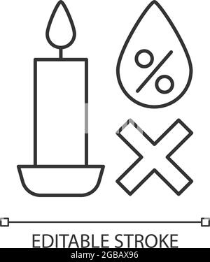 Mantenere le candele in punto asciutto icona etichetta manuale lineare Illustrazione Vettoriale