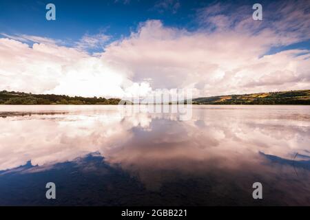 Una vista panoramica del lago Blagdon, Chew Valley, Somerset. Foto Stock
