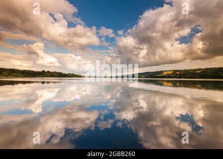 Una vista panoramica del lago Blagdon, Chew Valley, Somerset. Foto Stock