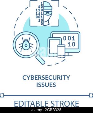 Icona blu del concetto di sicurezza informatica Illustrazione Vettoriale