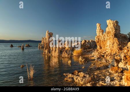 Formazioni di tufo al lago Mono, South tufa state Reserve, Sierra Nevada, California, Stati Uniti d'America, Nord America Foto Stock