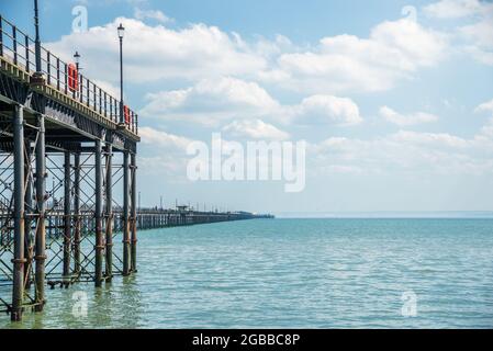 Southend Pier, Southend on Sea, Essex, Inghilterra, Regno Unito, Europa Foto Stock