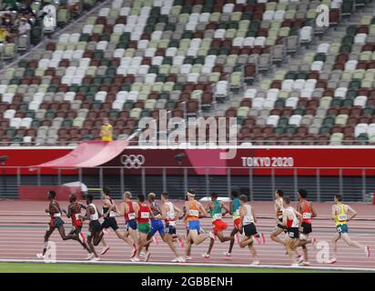 Tokyo, Giappone. 3 agosto 2021. Gli atleti gareggiano nei Mens 500 M ai Giochi Olimpici estivi di Tokyo 2020 a Tokyo, Giappone, martedì 3 agosto 2021. Foto di Bob strong/UPI Credit: UPI/Alamy Live News Foto Stock