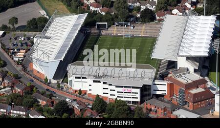 Vista aerea del Leeds Rhinos Rugby League Club's Headingley Stadium, Leeds Foto Stock